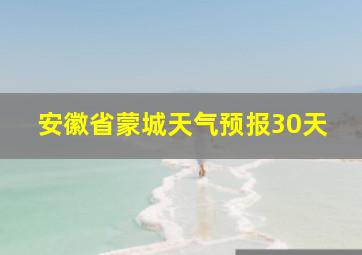 安徽省蒙城天气预报30天