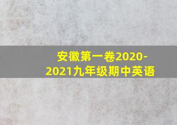 安徽第一卷2020-2021九年级期中英语