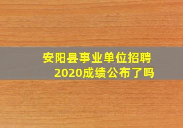 安阳县事业单位招聘2020成绩公布了吗