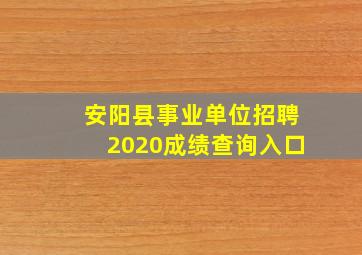 安阳县事业单位招聘2020成绩查询入口