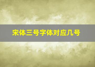 宋体三号字体对应几号