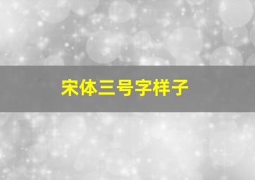 宋体三号字样子