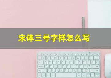 宋体三号字样怎么写