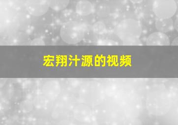 宏翔汁源的视频