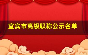 宜宾市高级职称公示名单