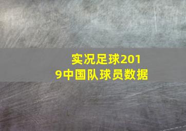 实况足球2019中国队球员数据