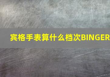 宾格手表算什么档次BINGER