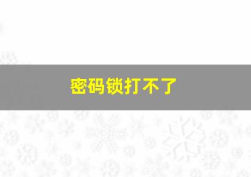 密码锁打不了