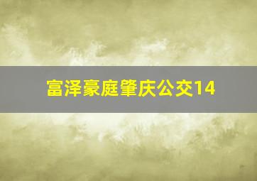 富泽豪庭肇庆公交14