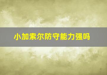 小加索尔防守能力强吗