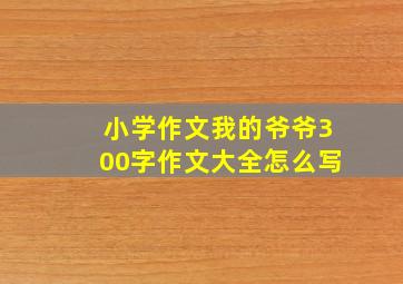 小学作文我的爷爷300字作文大全怎么写