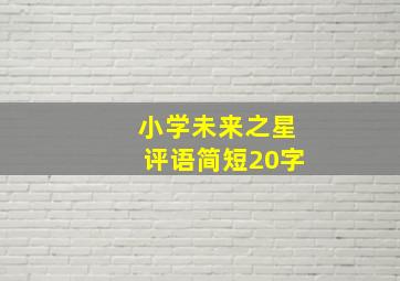 小学未来之星评语简短20字