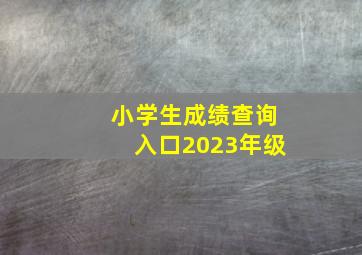 小学生成绩查询入口2023年级