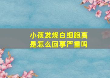 小孩发烧白细胞高是怎么回事严重吗