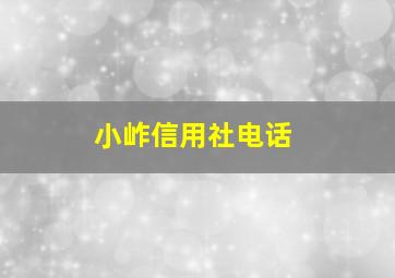 小岞信用社电话