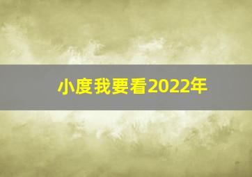 小度我要看2022年