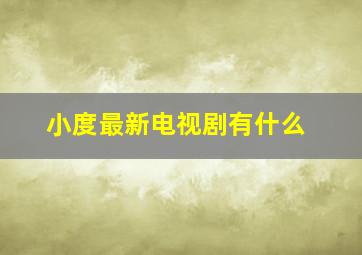 小度最新电视剧有什么