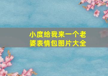 小度给我来一个老婆表情包图片大全