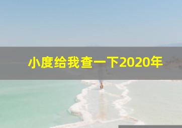 小度给我查一下2020年