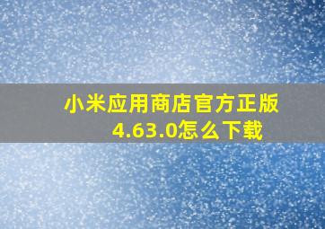 小米应用商店官方正版4.63.0怎么下载