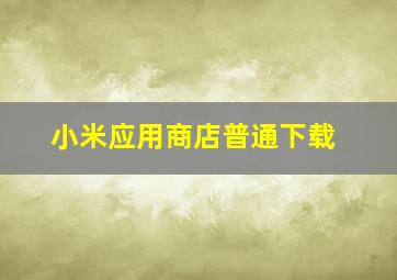 小米应用商店普通下载