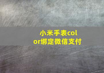 小米手表color绑定微信支付