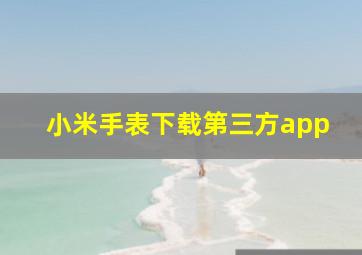 小米手表下载第三方app