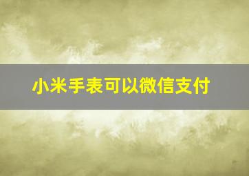 小米手表可以微信支付