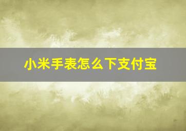 小米手表怎么下支付宝