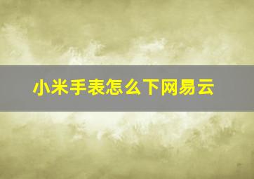 小米手表怎么下网易云