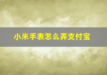 小米手表怎么弄支付宝