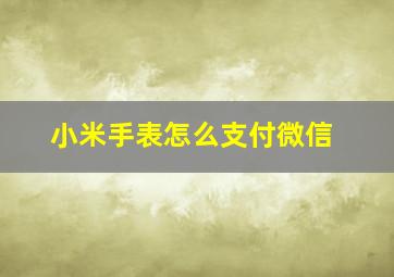 小米手表怎么支付微信