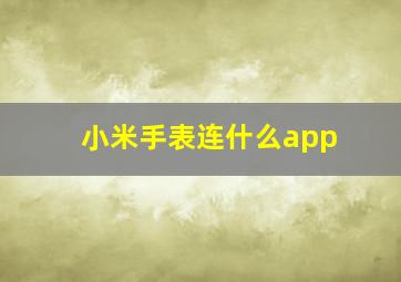 小米手表连什么app