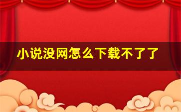 小说没网怎么下载不了了