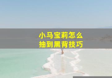 小马宝莉怎么抽到黑背技巧