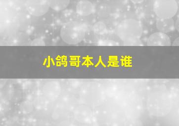 小鸽哥本人是谁