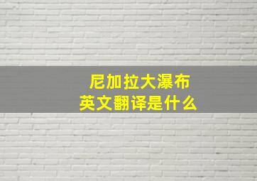 尼加拉大瀑布英文翻译是什么