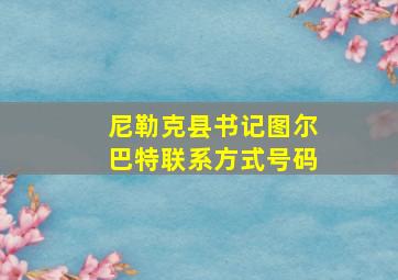 尼勒克县书记图尔巴特联系方式号码