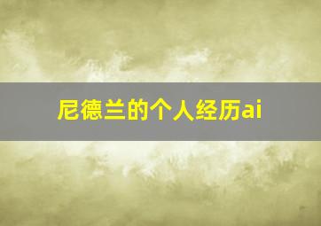 尼德兰的个人经历ai