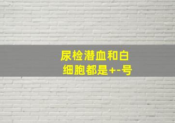 尿检潜血和白细胞都是+-号