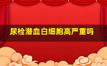 尿检潜血白细胞高严重吗