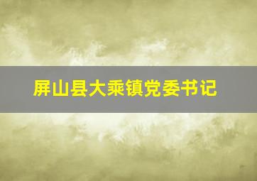 屏山县大乘镇党委书记