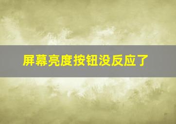 屏幕亮度按钮没反应了