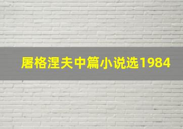 屠格涅夫中篇小说选1984