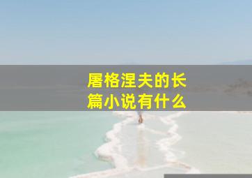 屠格涅夫的长篇小说有什么