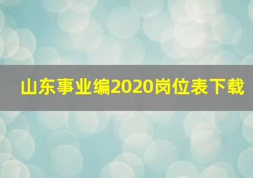 山东事业编2020岗位表下载