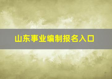 山东事业编制报名入口