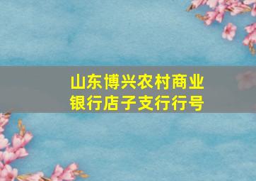 山东博兴农村商业银行店子支行行号