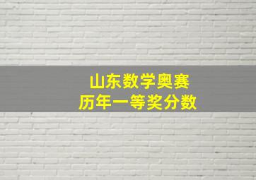 山东数学奥赛历年一等奖分数