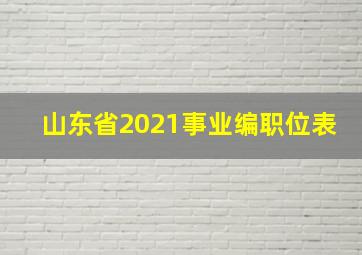 山东省2021事业编职位表